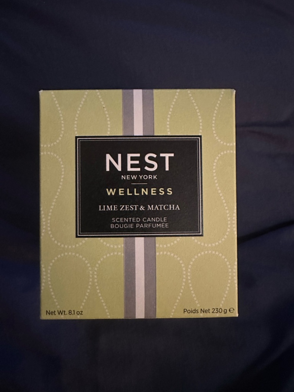 NEST Fragrances Yellow Boxed Candle Packaging - Lime Zest & Matcha